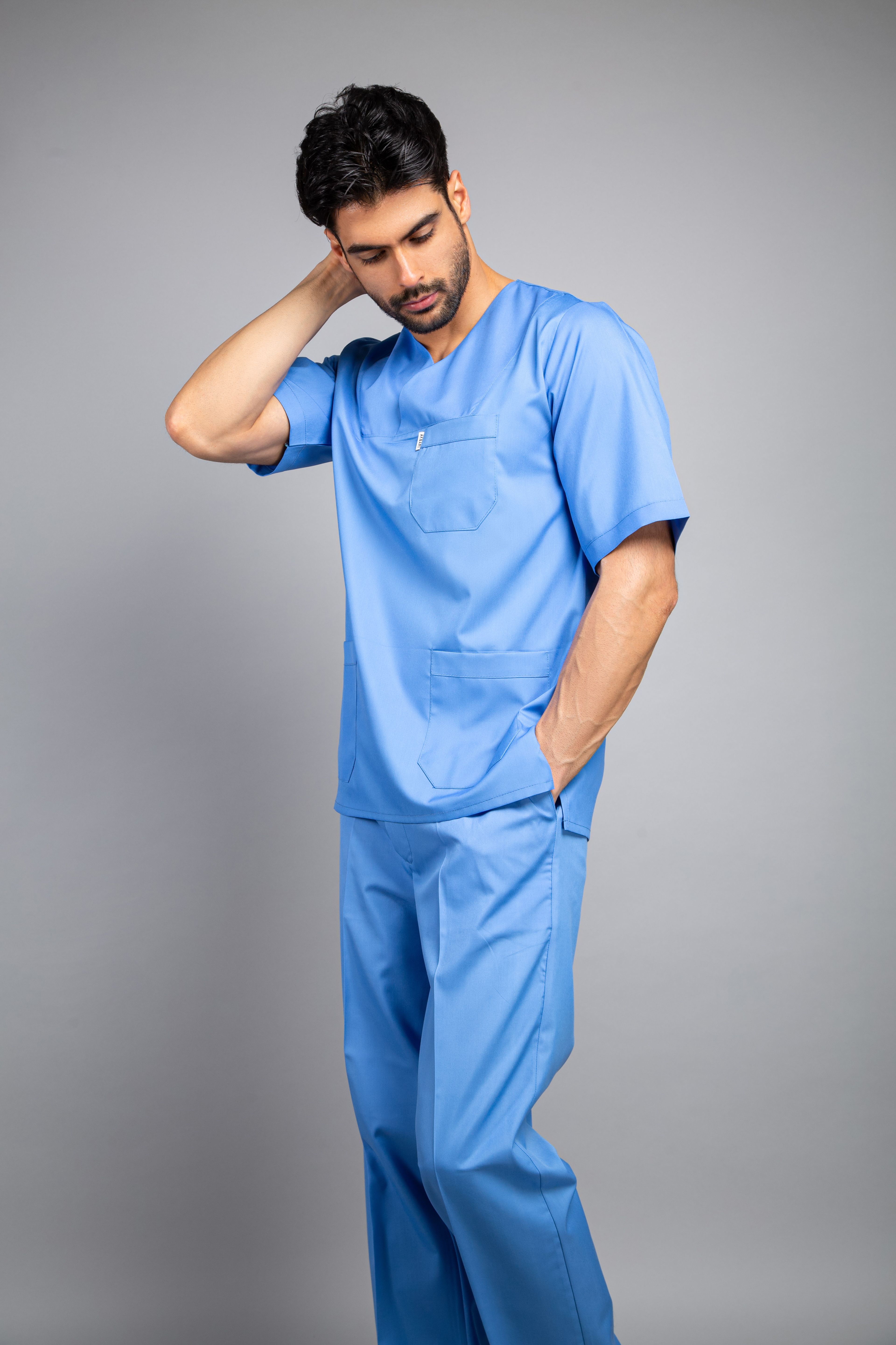 ست اسکراب و شلوار آبی ترگال(یونیسکس)