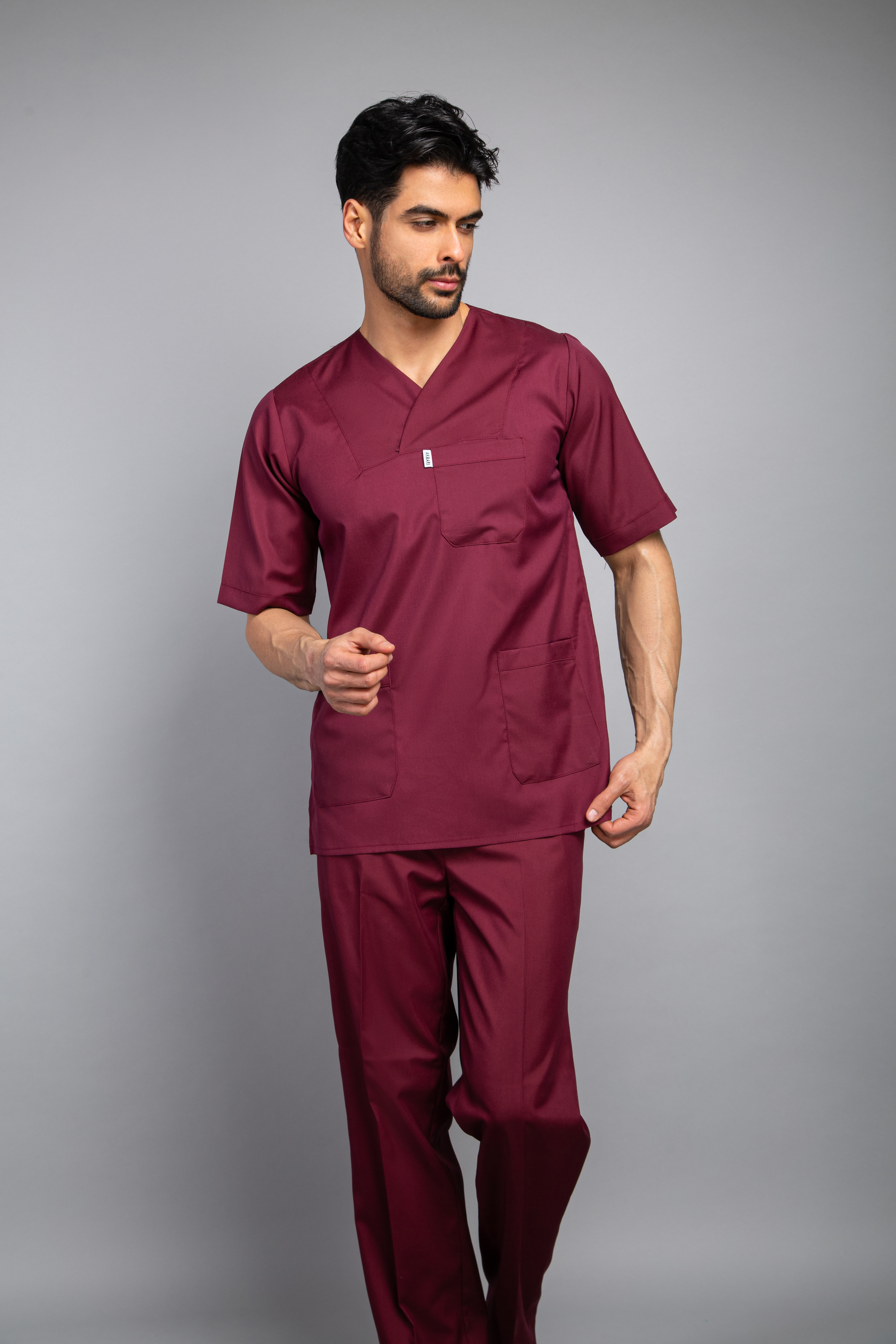 ست اسکراب و شلوار زرشکی ترگال(یونیسکس)